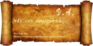 Váczi Adalberta névjegykártya